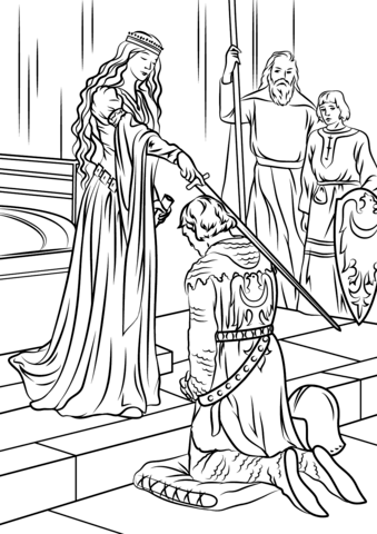 Medieval Princess  Coloring Page